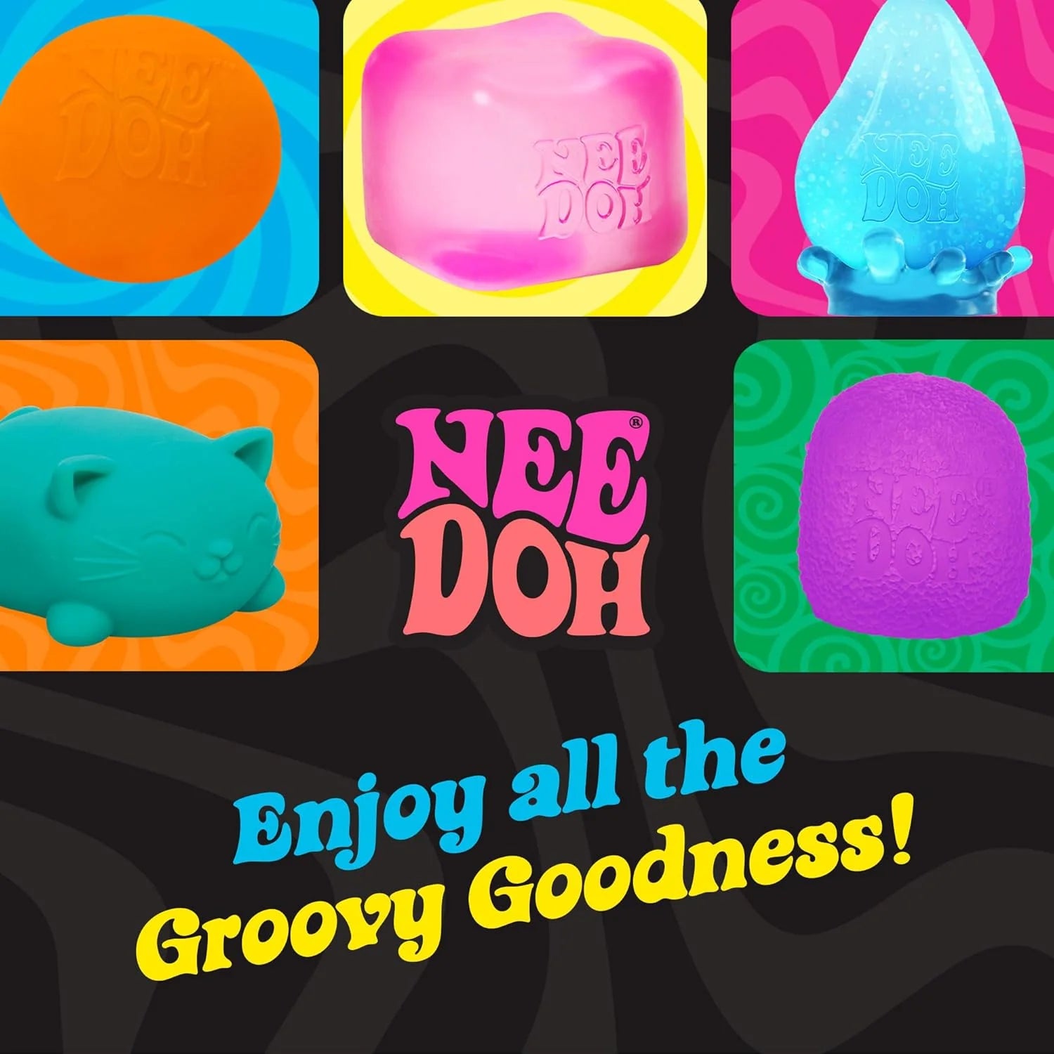 NeeDoh Dohnut Hole Needoh 4 Pack Sensory Squeeze Toy 15 in Diameter Colors May Vary