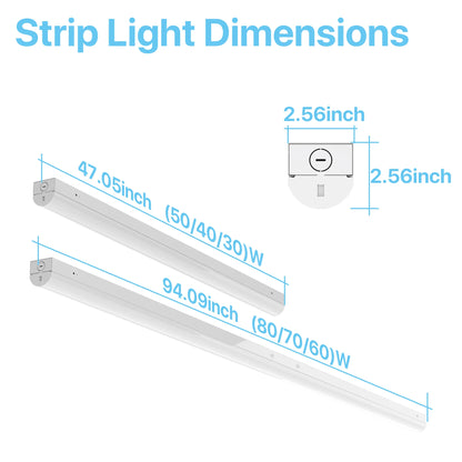 Linear Strip Light - LJ Series 4 Pack, 10160lumens, Selectable Wattage & CCT, AC 120-277V, 8ft