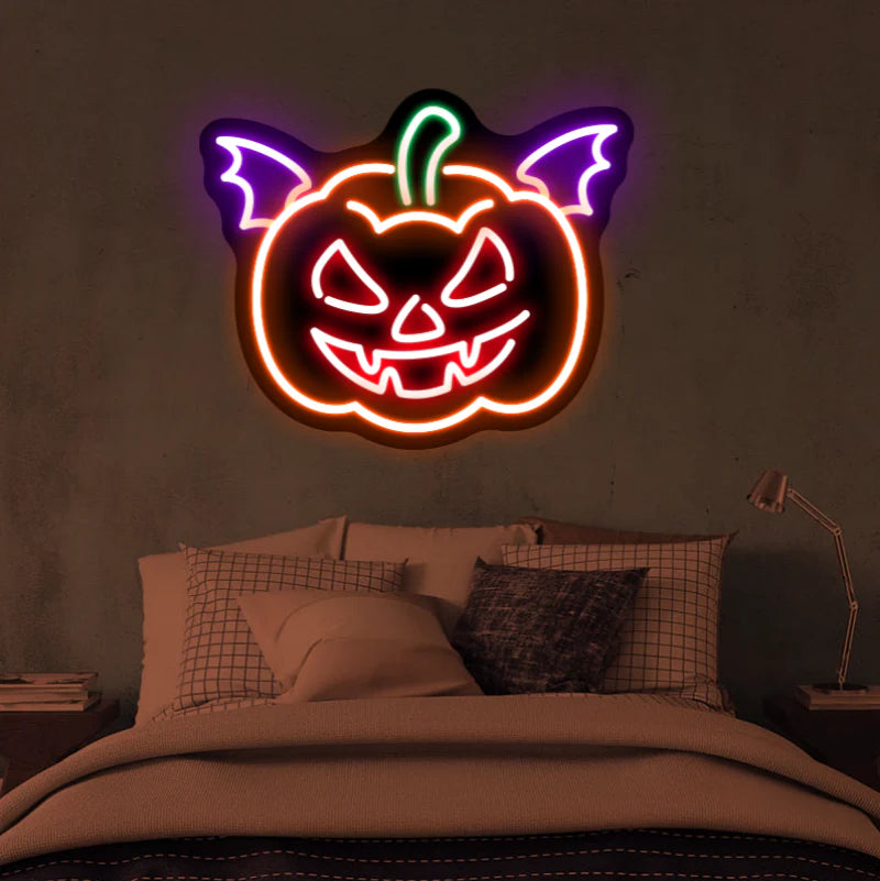 Devil Pumpkin LED Neon Sign Light