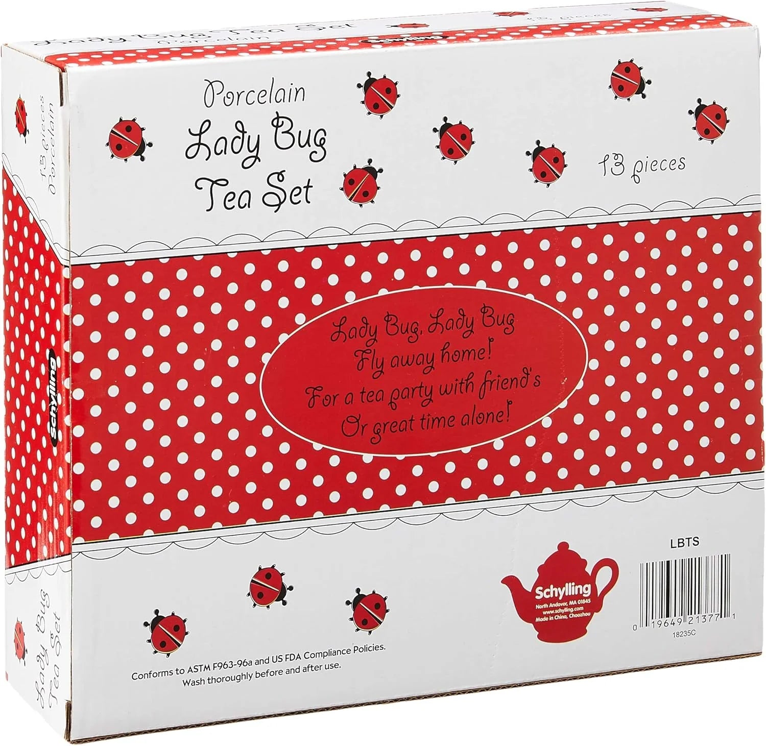 Ladybug Porcelain Tea Set White