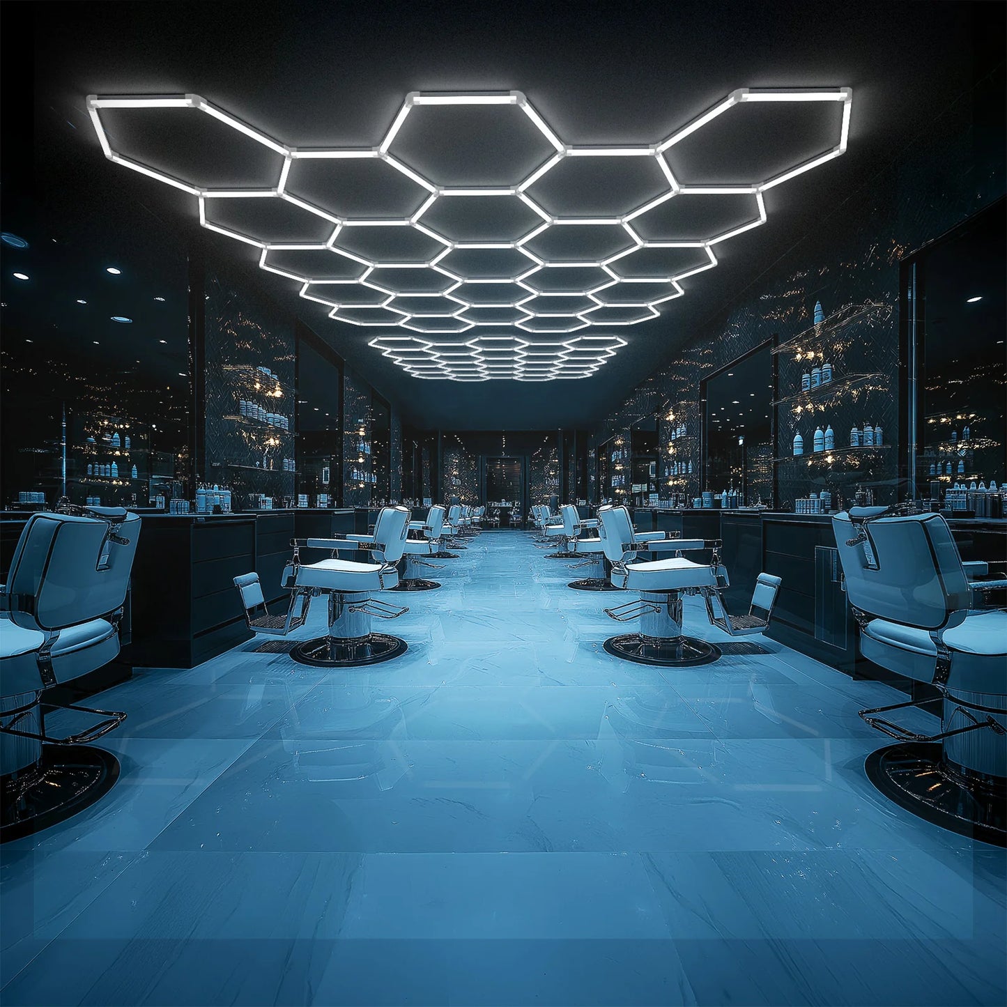 Hyperlite Hexagon Garage Lights Gen 2 - 25 Grid (13.8 x 11.7 ft)