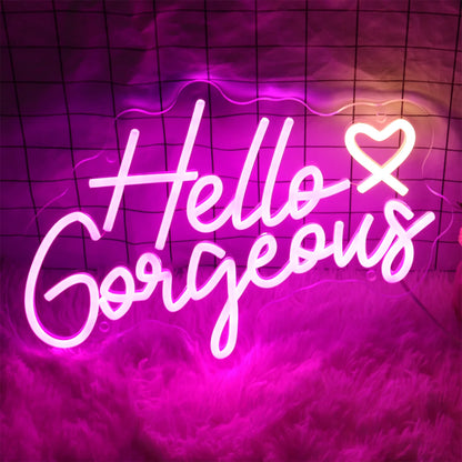 Hello Gorgeous Neon Sign Light