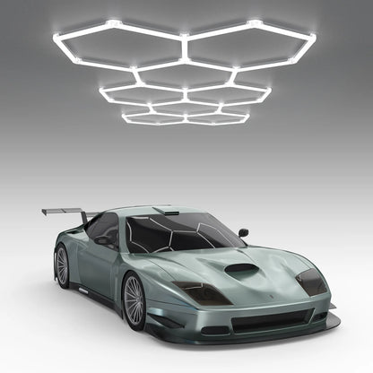Hyperlite Hexagon Garage Lights Gen 2 - 8 Grid (11.6 x 5.1 ft) Long