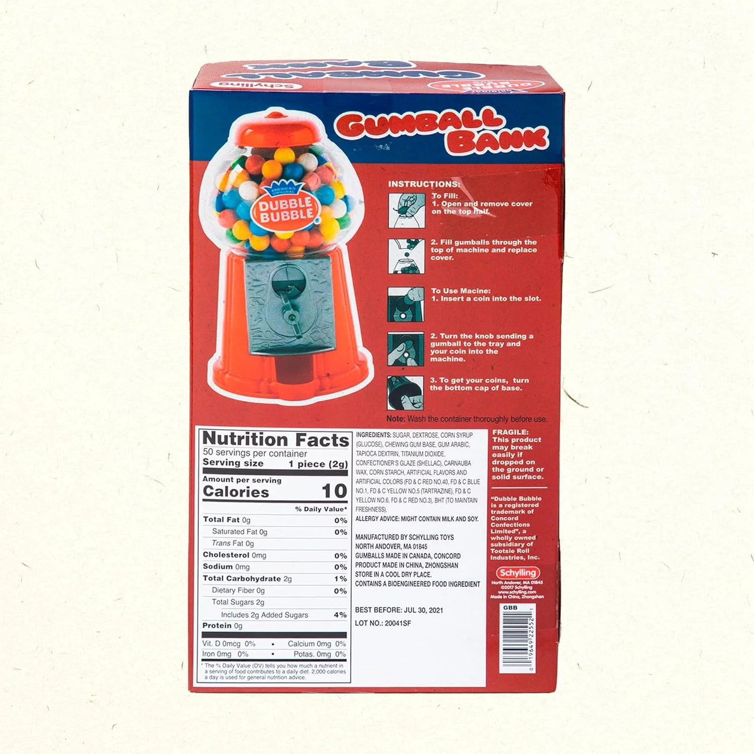 Brand Classic Retro Gumball Coin Bank 85 Tall Includes 45 Dubble Bubble Gumballs Ages 3