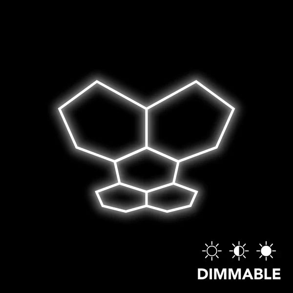 Dimmable Hyperlite Hexagon Garage Lights Gen 2 - 5 Grid (7.3 x 5.1 ft)