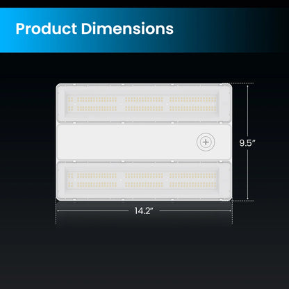 Linear High Bay LED Lights - HPLH02 Series, 18500lumens, Adjustable Wattage & CCT, 347-480V, Aluminum Housing