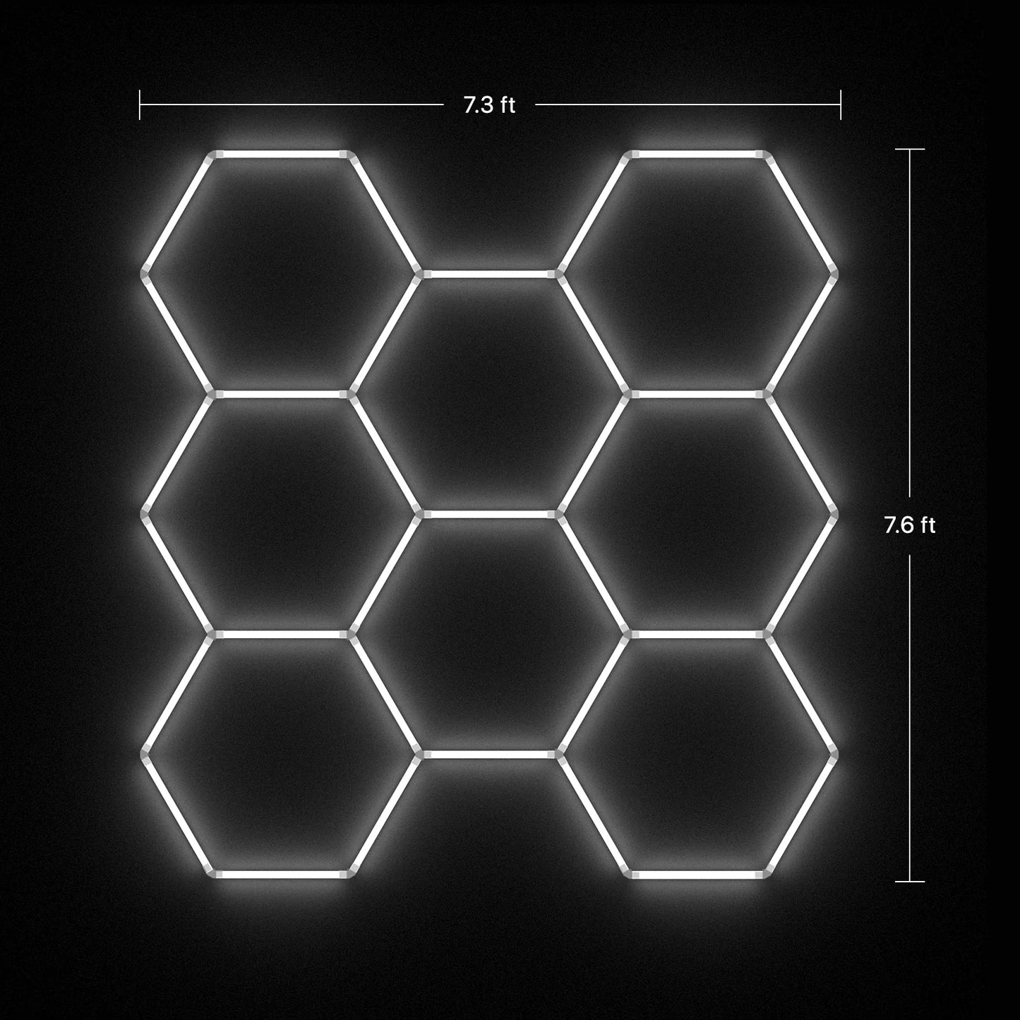 Hyperlite Hexagon Garage Lights Gen 2 - 8 Grid (7.6 x 7.3 ft)
