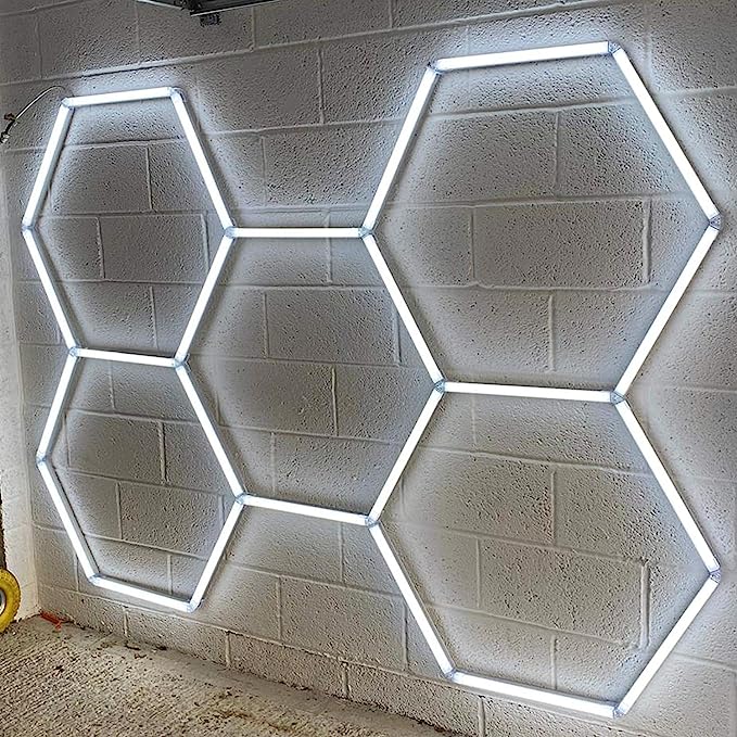 Hyperlite Hexagon Garage Lights Gen 2 - 1 Grid (3.0 x 2.6 ft)
