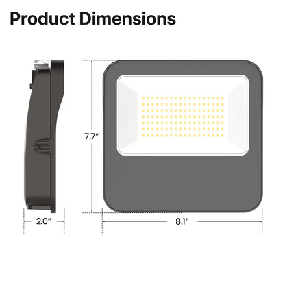 LED Flood Lights -HPFD01 Series, 9700lumens, Adjustable Wattage & CCT, 120-277V