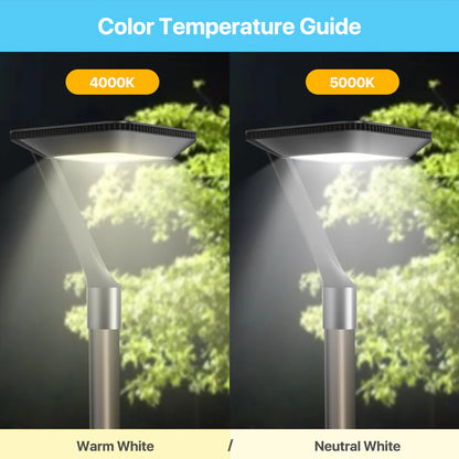 Black Gooseneck Post Top Lights (2 Pack) - TP260/TP325 Series 4720lumens, 4000K, AC120-277V