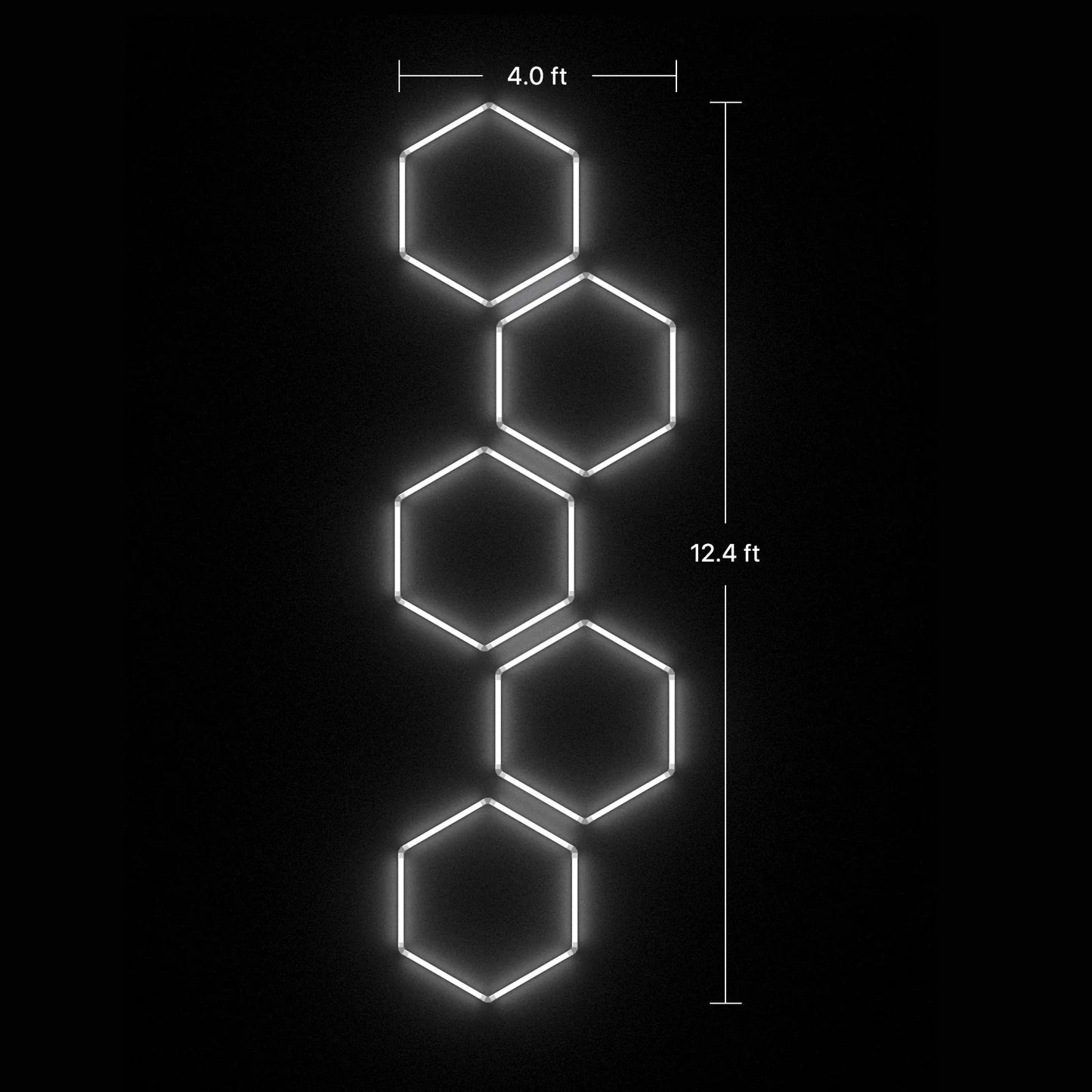 Hyperlite Hexagon Garage Lights Gen 2 - 5 Grid (12.4 x 4 ft)