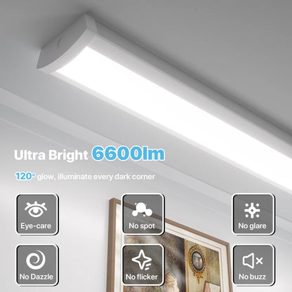 Hyperlite 4FT LED Wraparound Light, 6600lumens, 4000K, Selectable Wattage, AC 120V