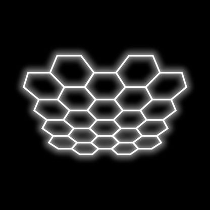Hyperlite Hexagon Garage Lights Gen 2 - 22 Grid (12.5 x 11.6 ft)