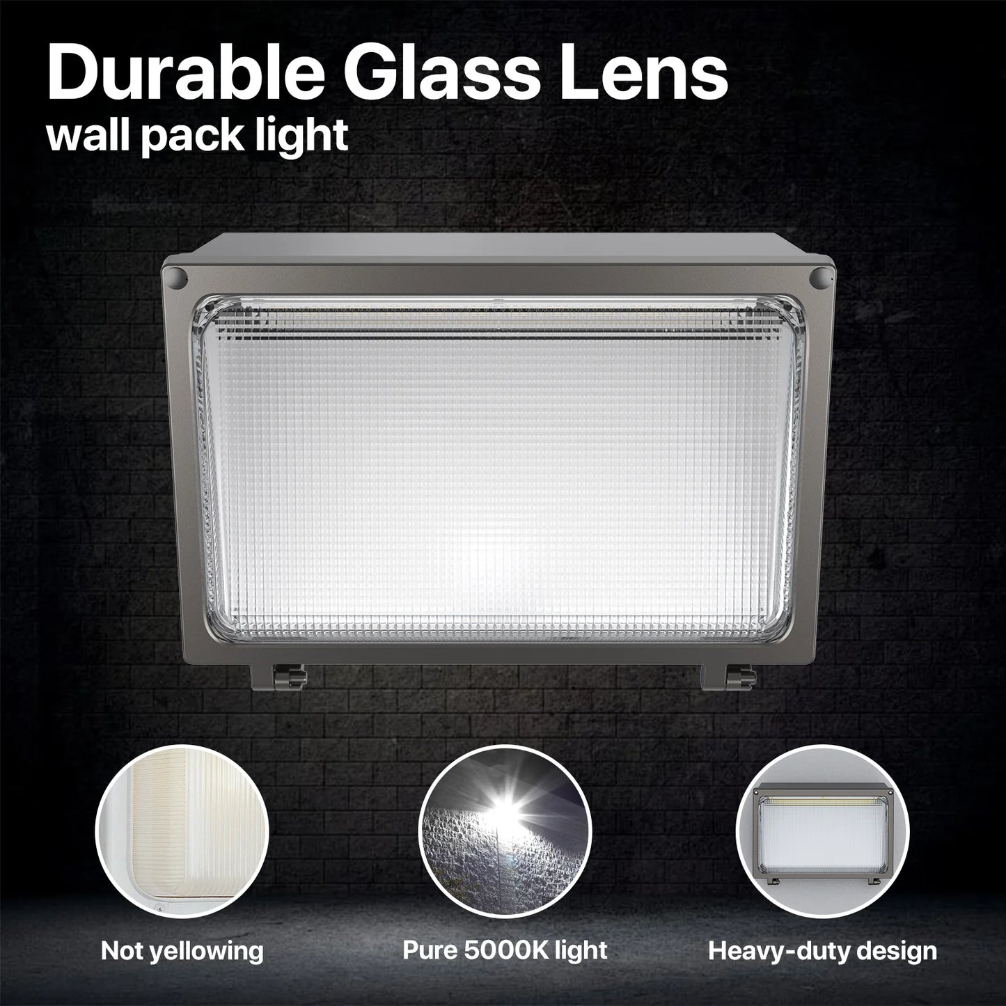 Hyperlite LED Wall Pack Light - HPSA01 Series, 18000lm, 5000K, AC 120-277V, Glass Lens
