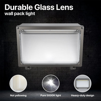 Hyperlite LED Wall Pack Light - HPSA01 Series, 18000lm, 5000K, AC 120-277V, Glass Lens
