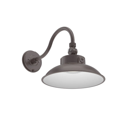 LED Gooseneck Barn Light Outdoor, 12inch Bronze, 6500lumens, Power & CCT Selectable, AC 120-277V