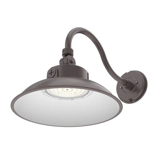 LED Gooseneck Barn Light Outdoor, 12inch Bronze, 6500lumens, Power & CCT Selectable, AC 120-277V