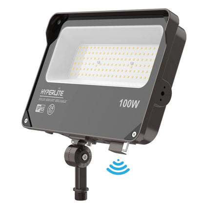 Hyperlite Led Flood Light - Mars Series (Kuncle Mount), 11000lm, 5000K, AC 120V, Optional Dusk-to-Dawn, Without Junction Box