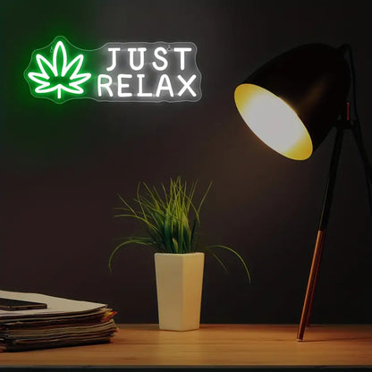 Just Relax with Leaf Neon Sign Light