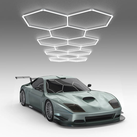Hexagon Garage Lights Gen 2 - 11 Grid (15.9 x 5.1ft) Long