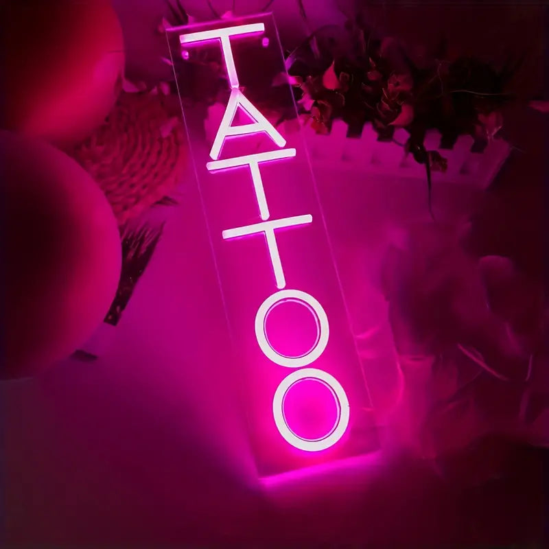 TATTOO Pink LED Neon Sign Light