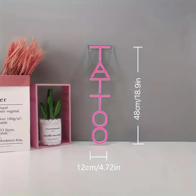 TATTOO Pink LED Neon Sign Light