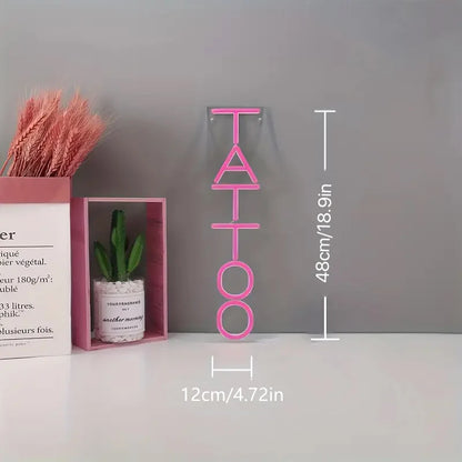 TATTOO Pink LED Neon Sign Light