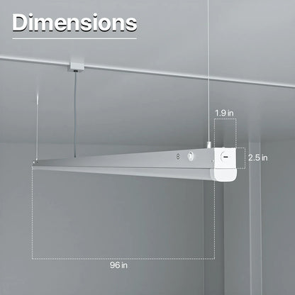 Hyperlite 8FT LED Linear Strip Light Fixture, 10400lumens, Selectable Wattage & CCT, AC 120-277V
