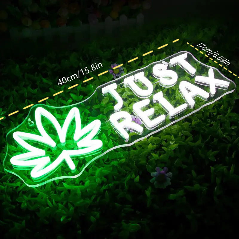 Just Relax with Leaf Neon Sign Light