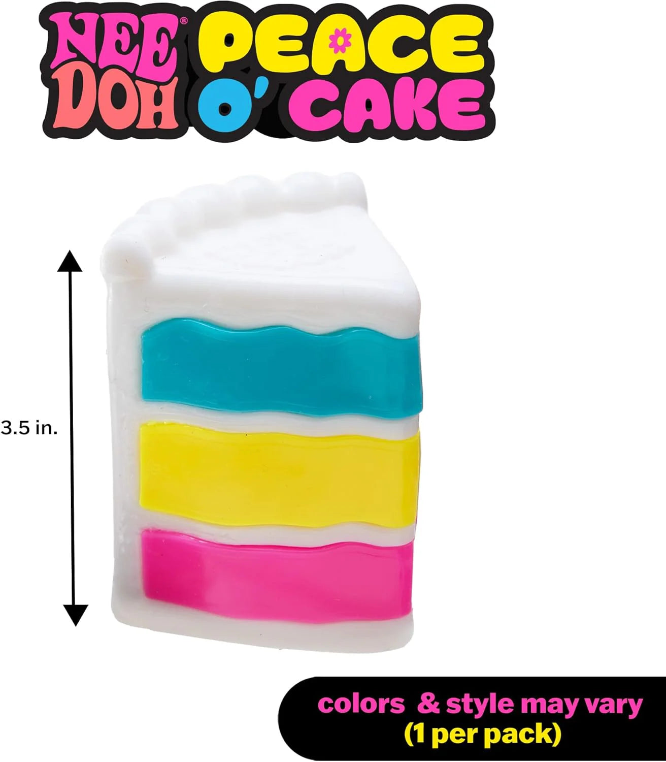 Needoh Peace O Cake Sensory Squeeze Toy Colors May Vary