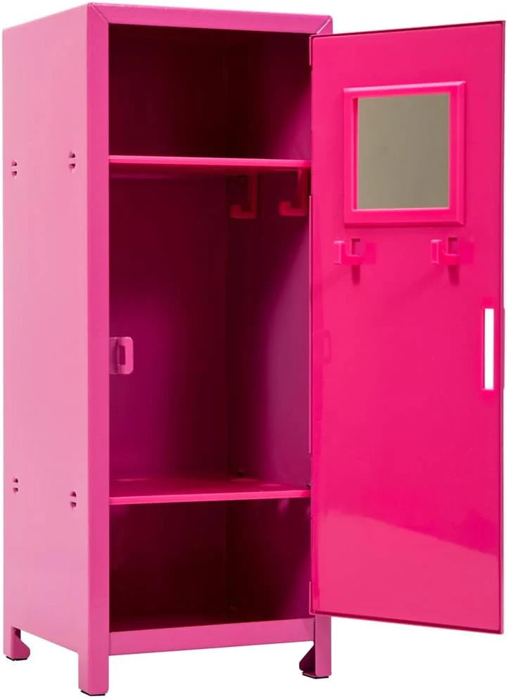 Girls Talk Pink Mini Locker 1125 Decorative Metal Storage Locker with 17 Mix and Match Magnets Lock and Keys Ages 4 12