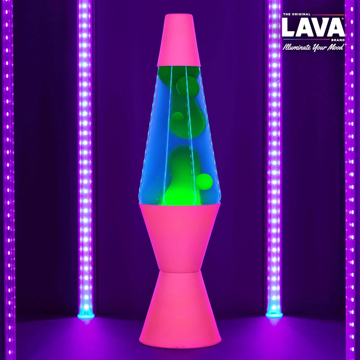 Lava The Original Lamp 145 Neon Pink Classic Liquid Motion Lamp Green Yellow and Blue Liquid Item 2383 Amazon Exclusive