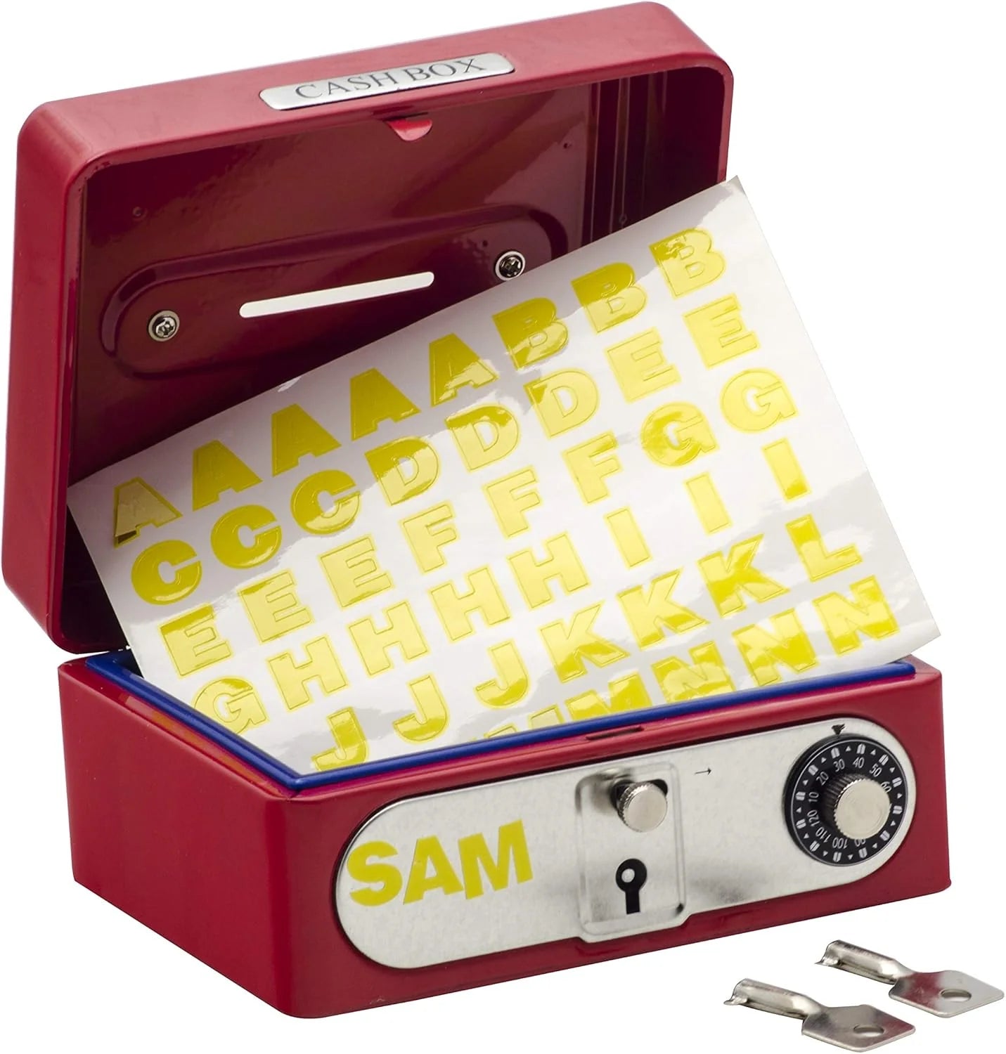Locking Cash Box Red 1 EA