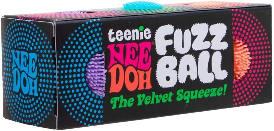 NeeDoh Teenie Fuzz Ball 3 Teenie Squeeze Toys with a Velvet Texture and Soft Cloud Squish 1 Balls Color May Vary