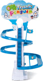 ARSUK Penguin Race Game Toy Playful Musical Roller Coaster Track Playset with Music LED Flashing Lights On Off Button for Toddlers and Kids Gift