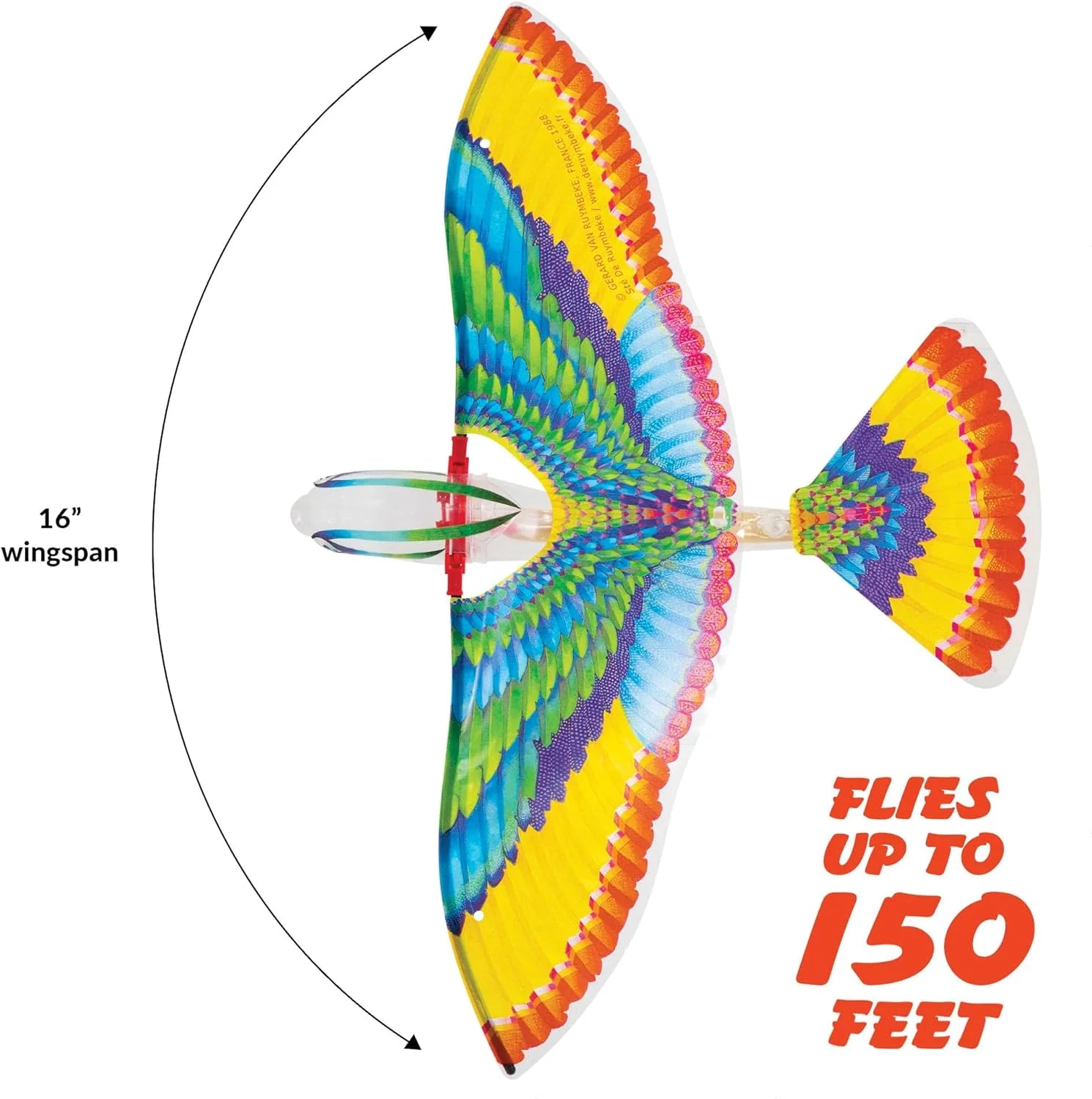 Tim Bird Flying Toy Rubberband Powered Mechanical Bird that Really Flies Wings Flap and Flies 50 Feet Ages 7 and Up