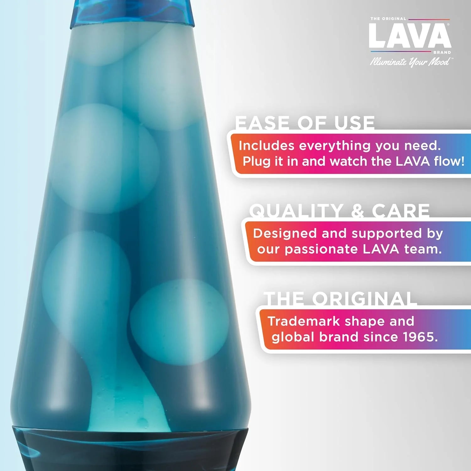 The Original Lava Lamp 145 Night Swim Classic Liquid Motion Lamp White Wax and Blue Liquid Item 2095 Amazon Exclusive