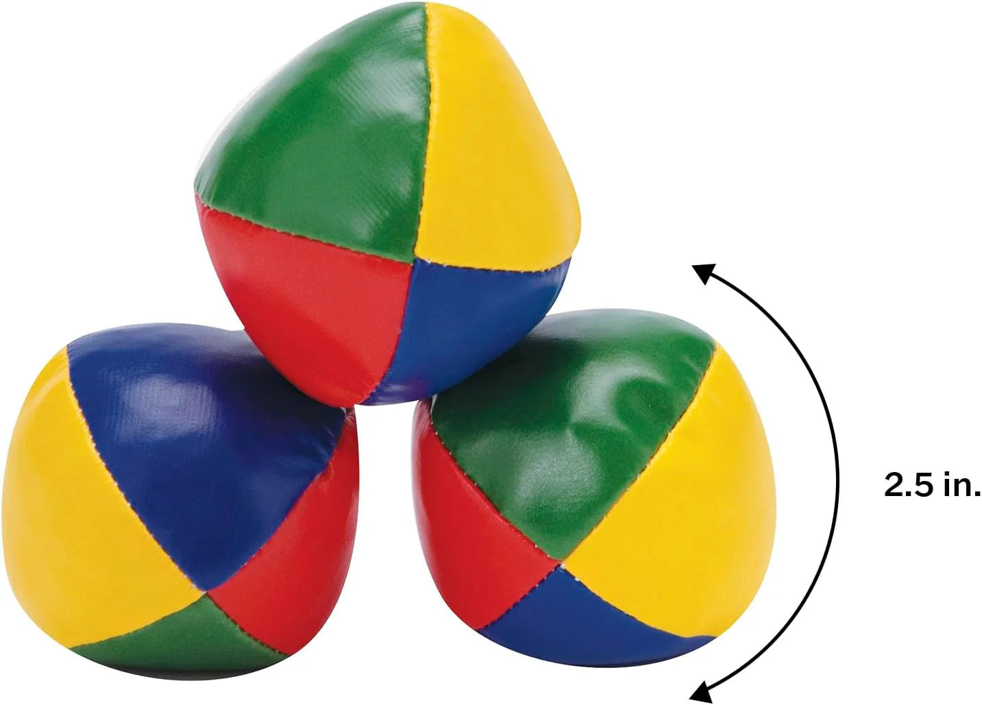Classic Juggling Balls Colorful Vinyl Toss and Catch Balls with Bead Filling Includes 3 Balls and Instructions Ages 5 and Up Three Piece Set